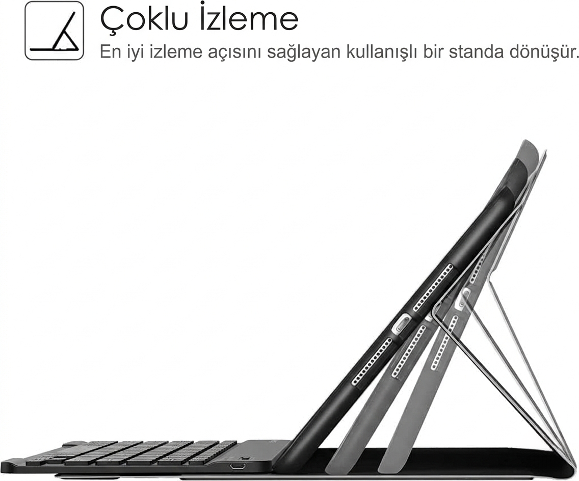 Apple iPad Manyetik Bluetooth Klavyeli Tablet Kılıfı